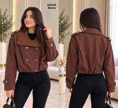 Veste courte a double boutonnage col a revers 023329