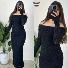 Robe dentelle avec doublure 023090