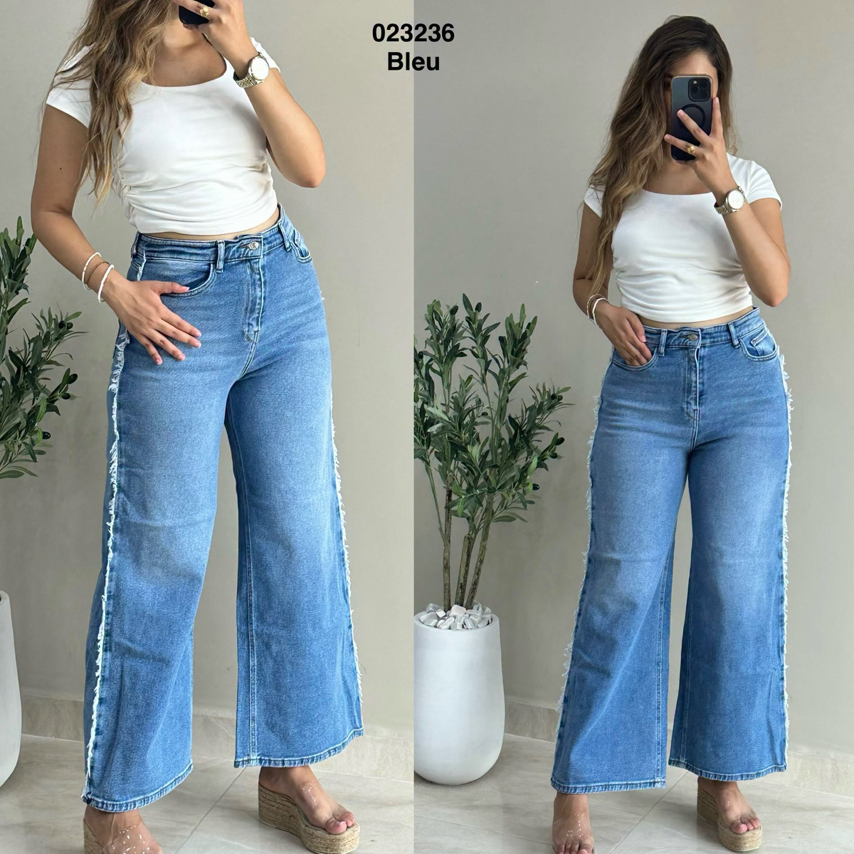 Pantalon large mrayech 023236 - Bleu