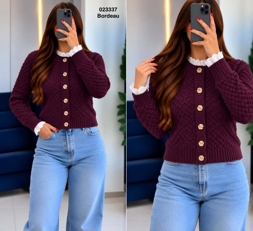 Gilet laine 023337 Bordeaux