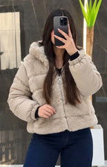 Beige - capuche abaissée