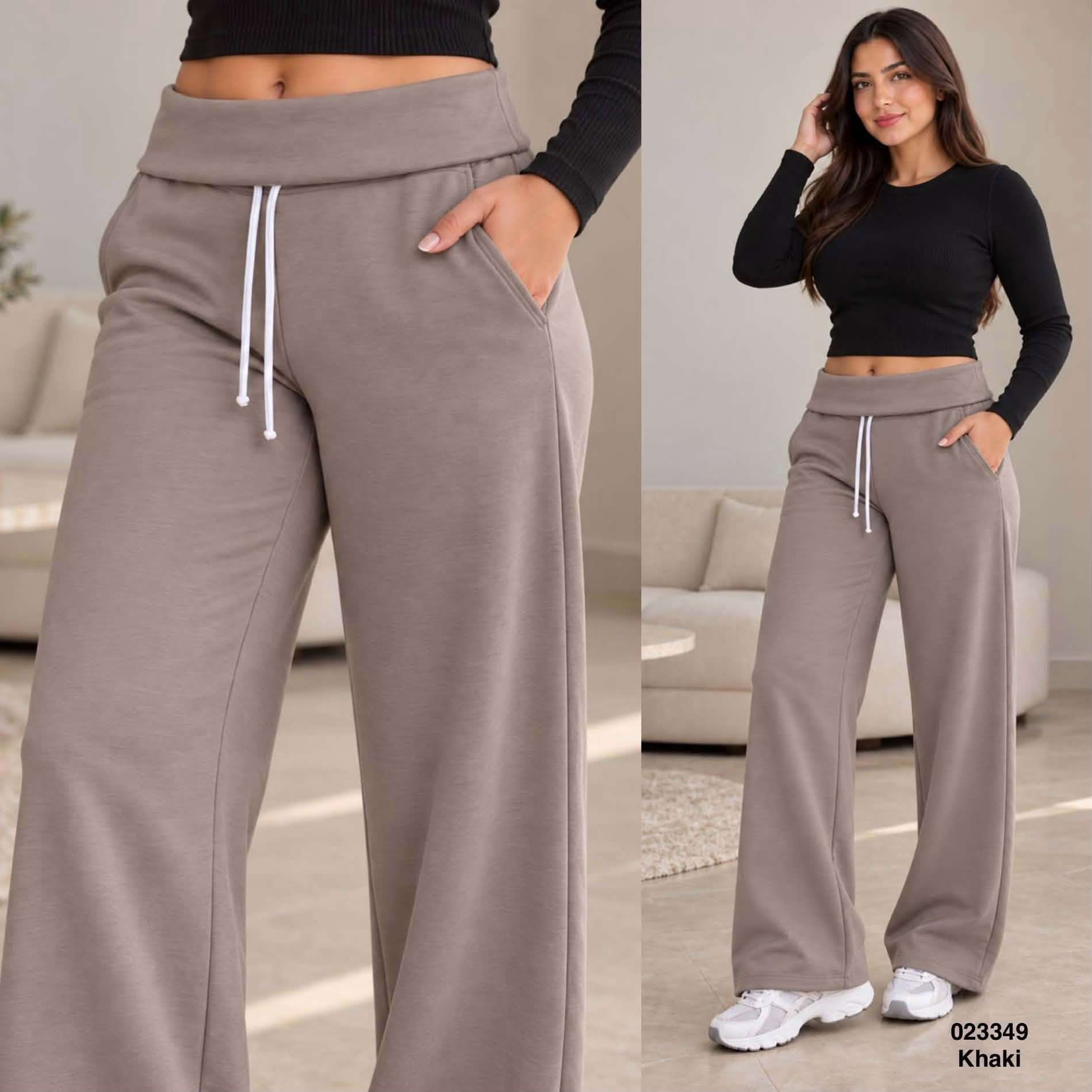 Pantalon scuba 023349 khaki
