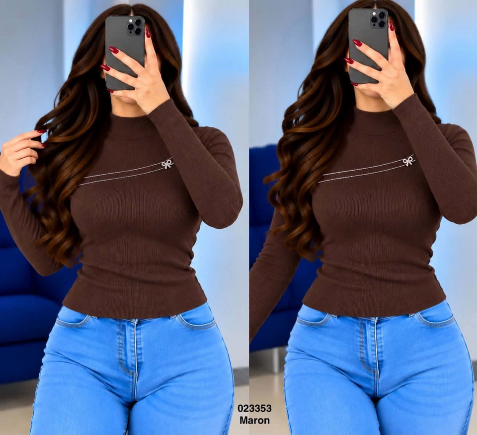 Pull 023353 - Marron