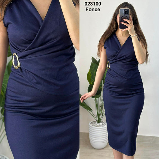 Robe sans manche djean avec boucle 023100