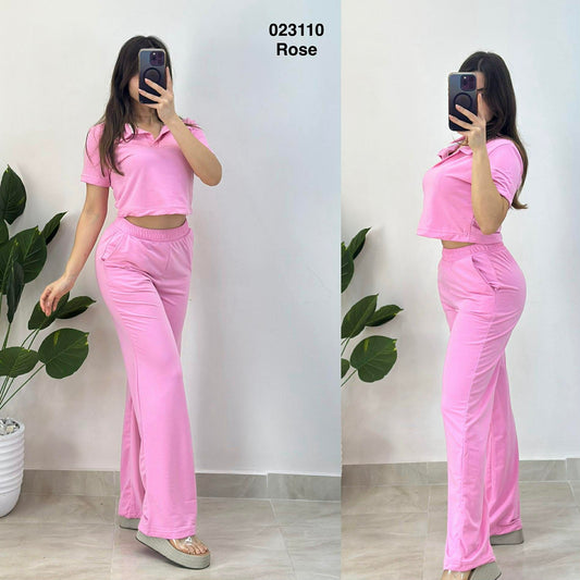 Ensemble 2ps pul col chemise+ pantalon large 023110