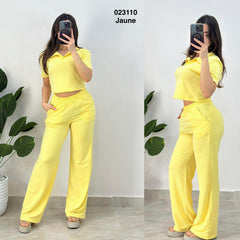 Ensemble 2ps pul col chemise+ pantalon large 023110