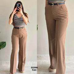 Pantalon large avec ceinture 022998