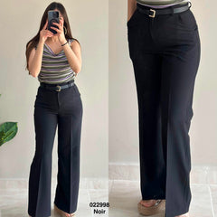 Pantalon large avec ceinture 022998