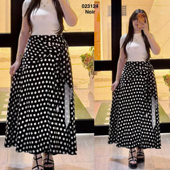 Jupe Midi a pois avec ceinture 023124