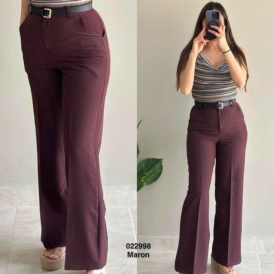 Pantalon large avec ceinture 022998