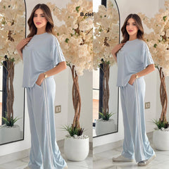 Ensemble 2ps pul+pantalon tissu maille cote 023139