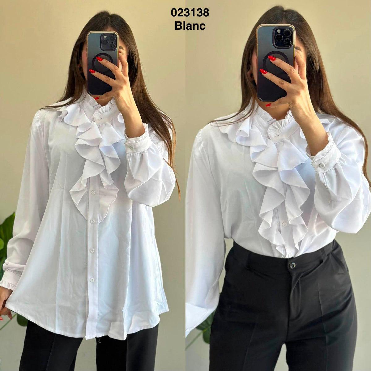 Chemise a volants 023138