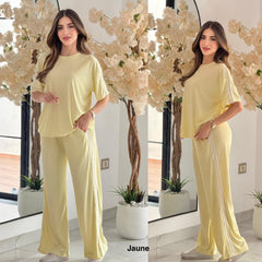 Ensemble 2ps pul+pantalon tissu maille cote 023139