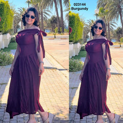 Robe col bateau avec rabta sur manche 023144