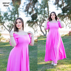 Robe col bateau demi manche 023147