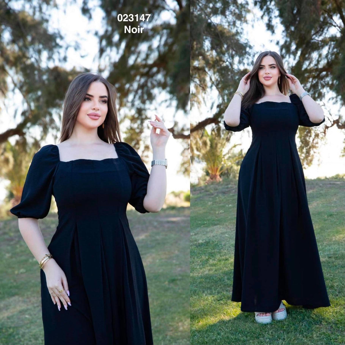 Robe col bateau demi manche 023147