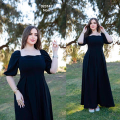Robe col bateau demi manche 023147