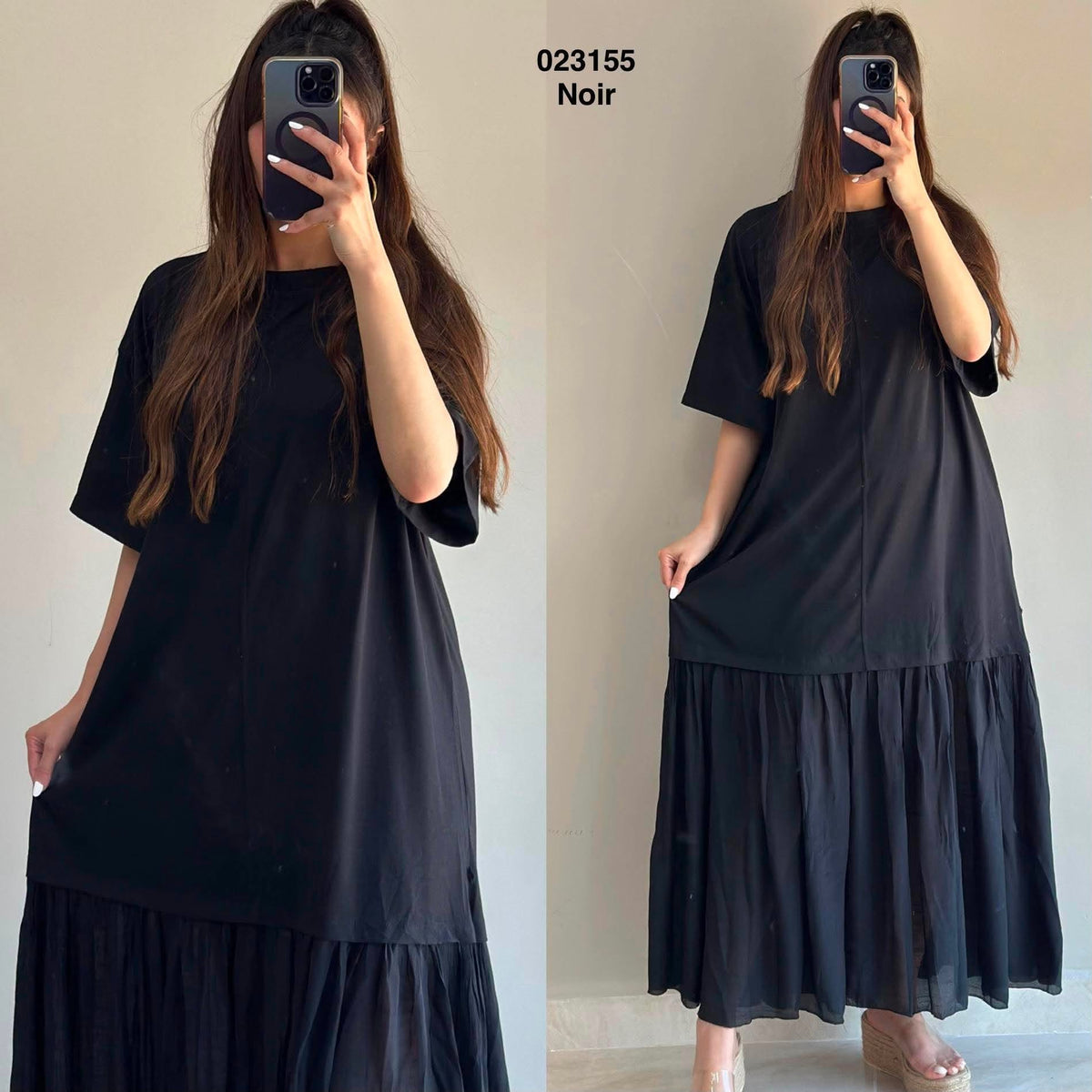 Robe longue avec tulle 023155
