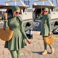 Burkini pul long+pantalon et foulard 023157