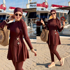 Burkini pul long+pantalon et foulard 023157