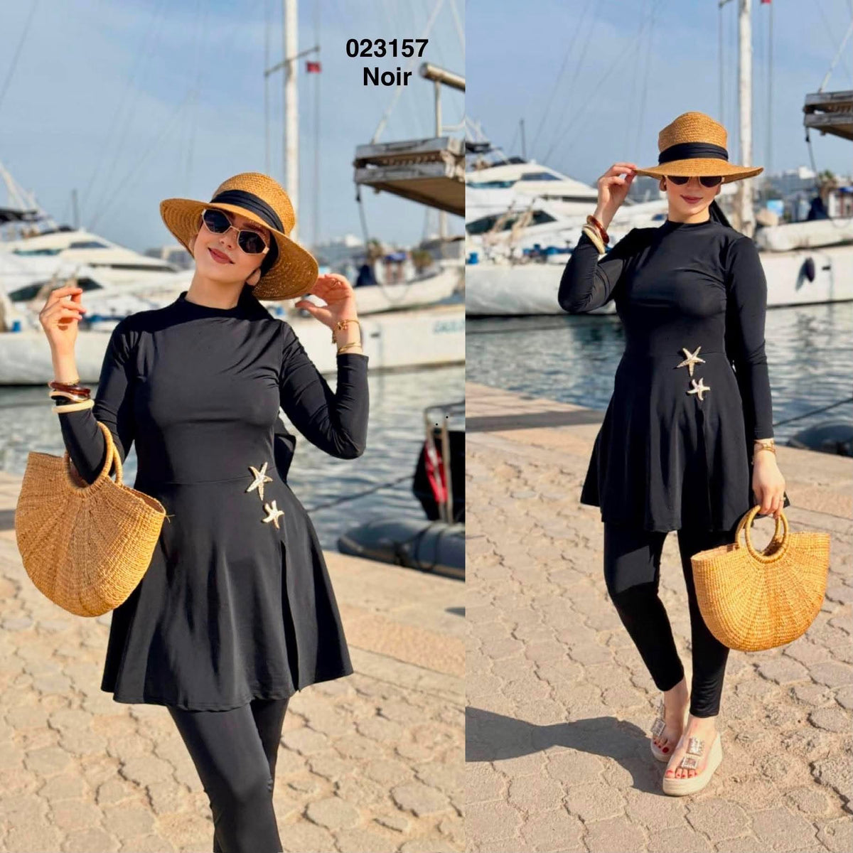 Burkini pull long + pantalon + foulard pour femme Sympatico Tunisie – vue 2