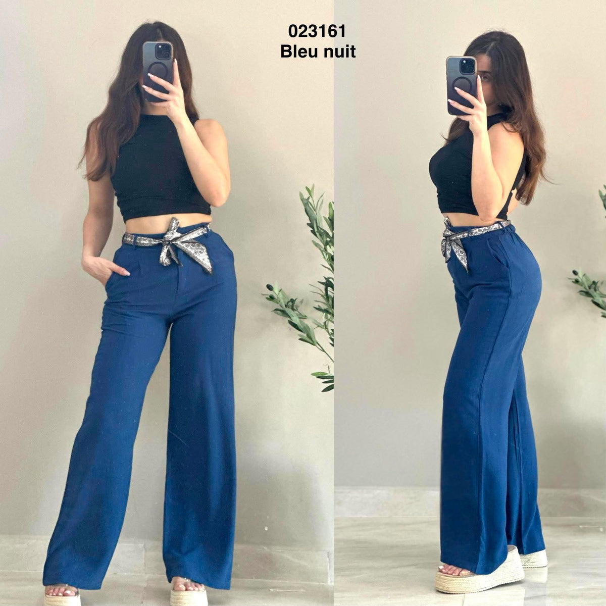 Pantalon kamreya avec cravate pour femme Sympatico Tunisie – vue 10