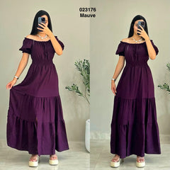 Robe col bateau avec fente 023176