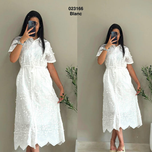 Robe chemise broderie anglaise 023166