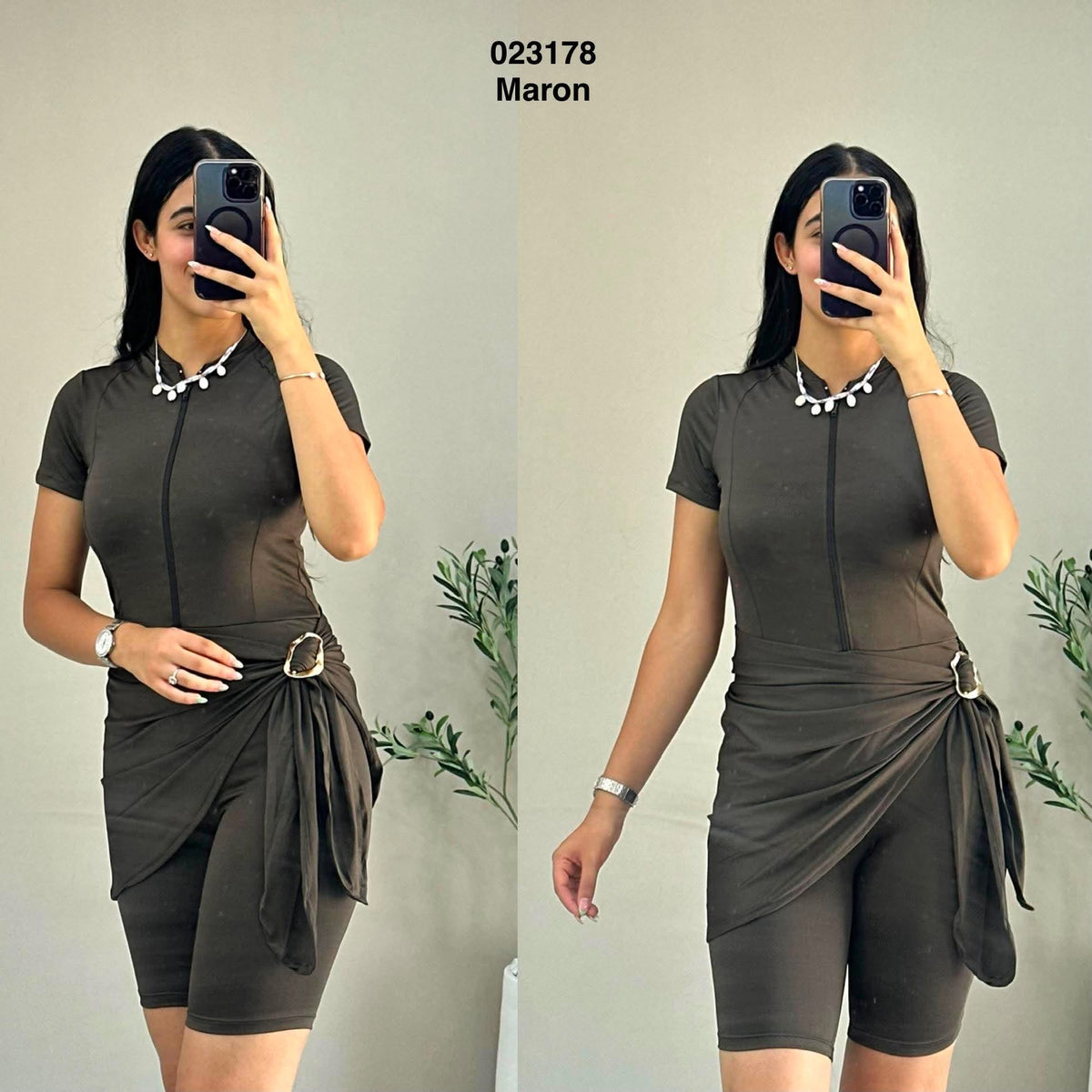 Burkini short avec cache avec boucle 023178