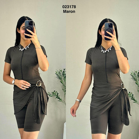 Burkini short avec cache avec boucle 023178