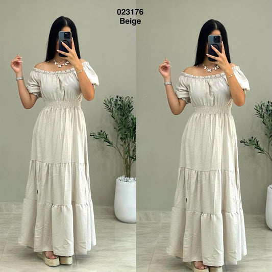 Robe col bateau avec fente 023176