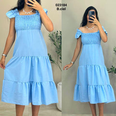 Robe avec smock sans manche 023184