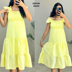 Robe avec smock sans manche 023184