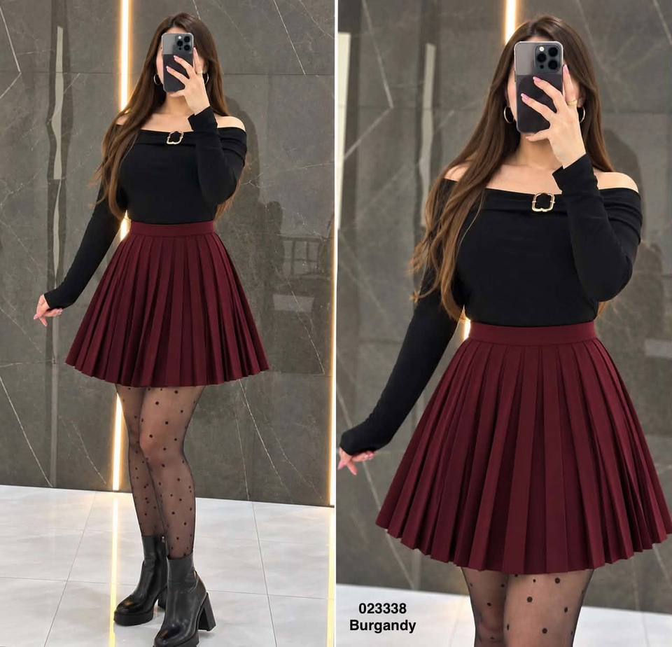 Jupe plissée Burgundy - 023338