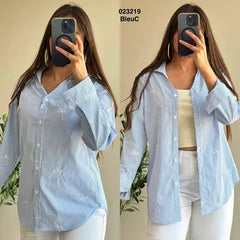 Chemise rayé motif ruban 023219