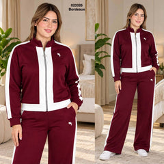 Ensemble jogging motif polo coupe large avec veste zippée 023326