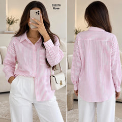 Chemise rayé avec poche 023276