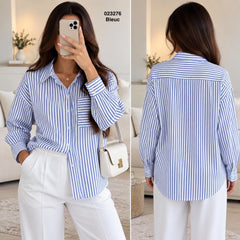Chemise rayé avec poche 023276