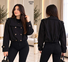 Veste courte a double boutonnage col a revers 023329