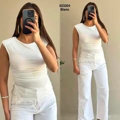 Pul sans manche avec dentelle 023204