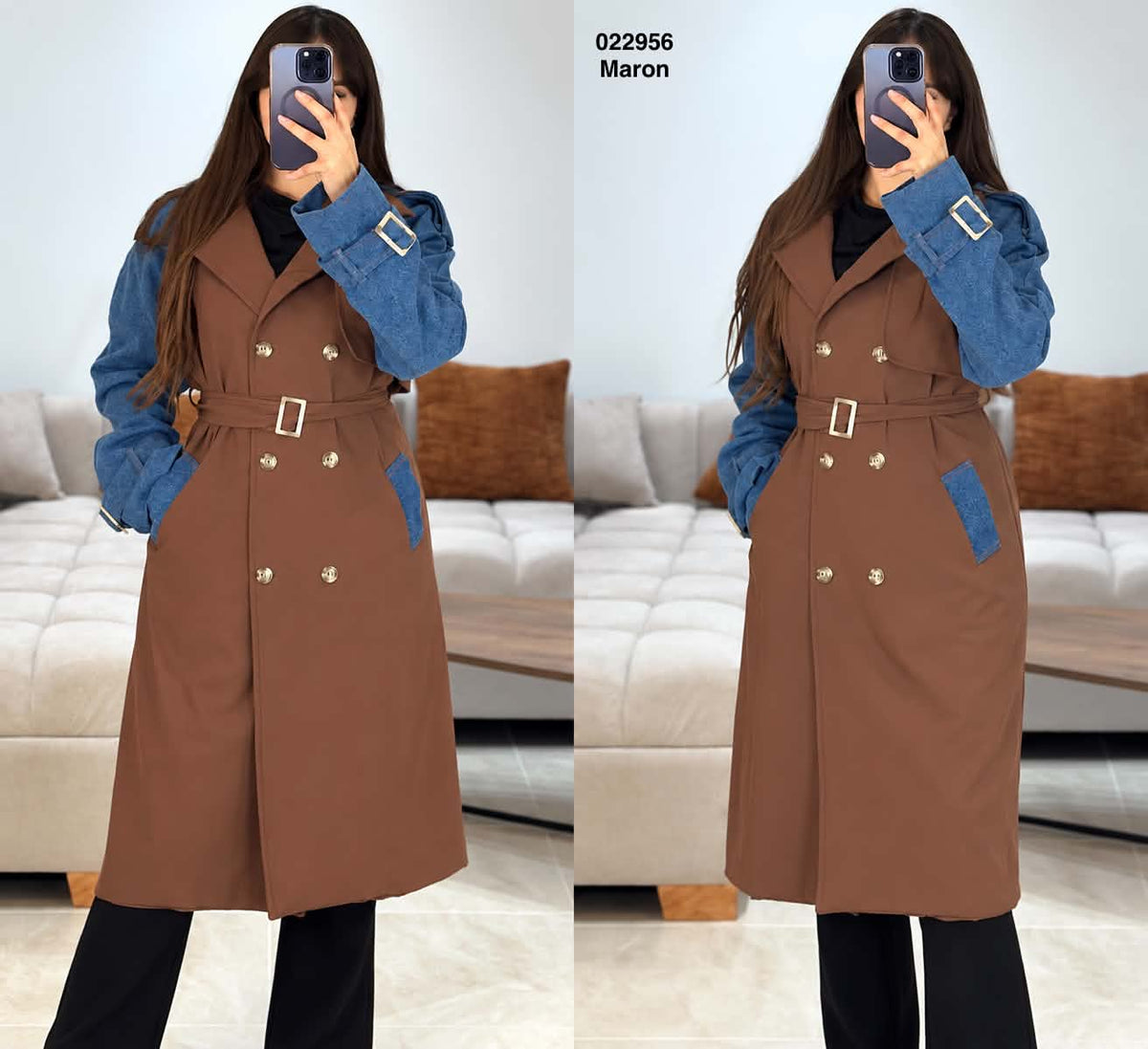 Trench imperméable avec ceinture 022956