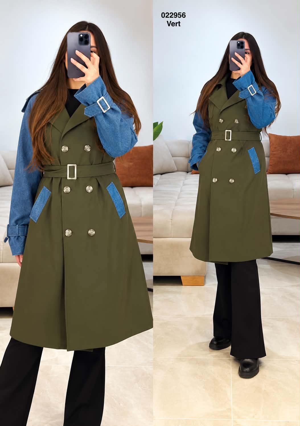 Trench imperméable avec ceinture 022956