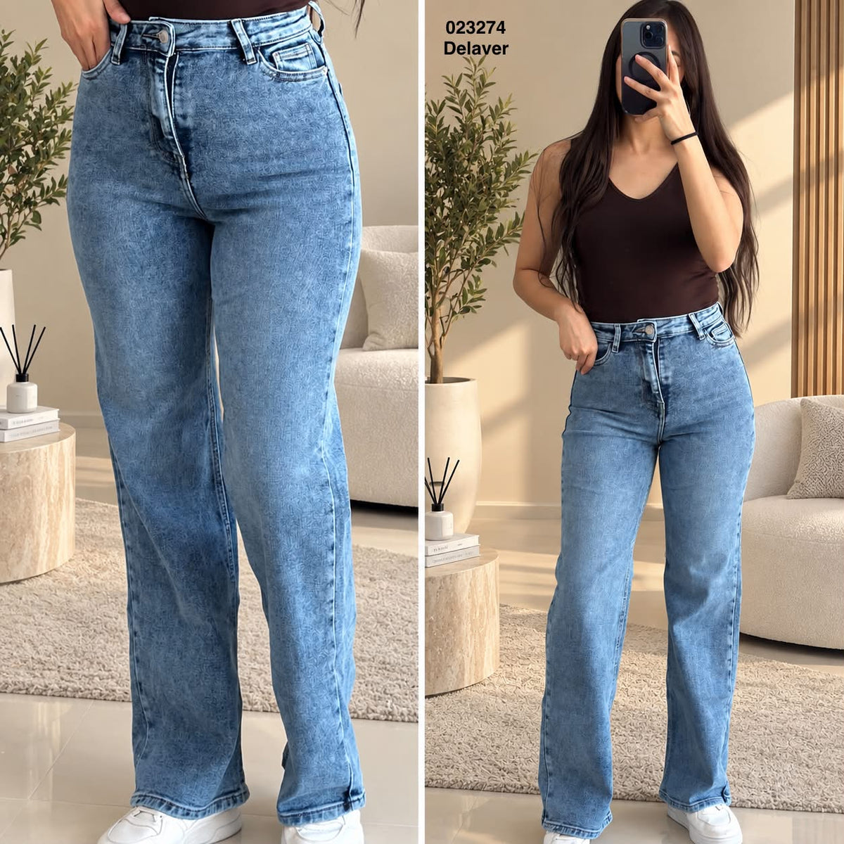 Pantalon large simple 023274
