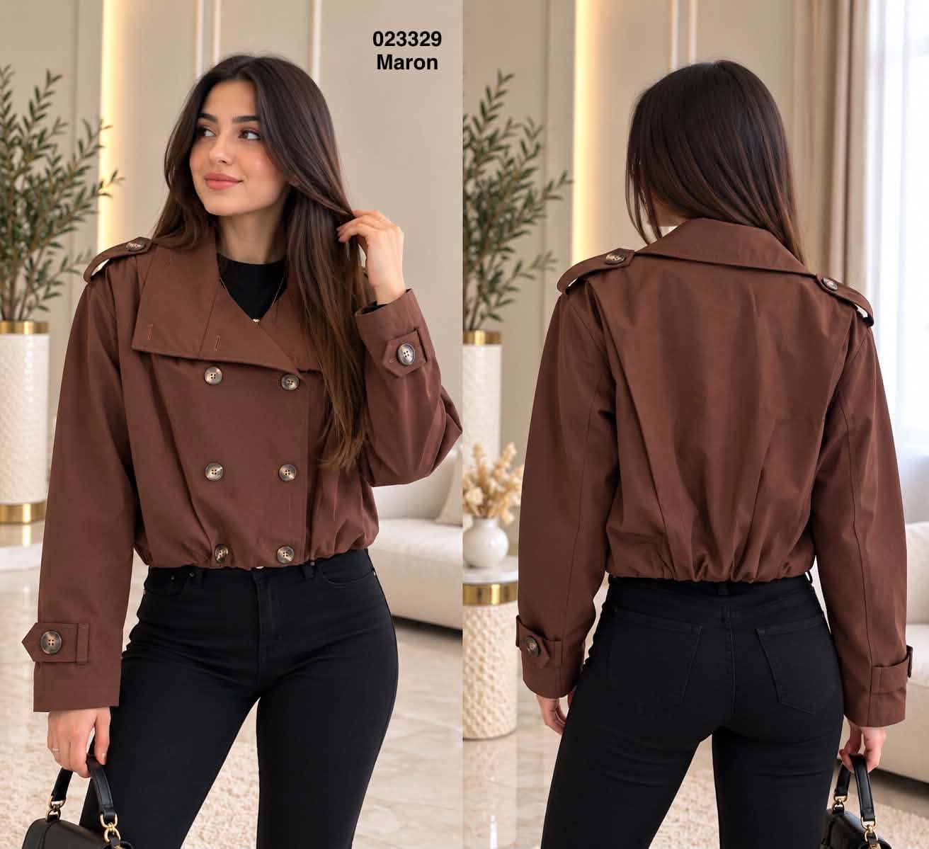 Veste courte a double boutonnage col a revers 023329