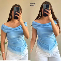 Pul sans manche avec dentelle 023204