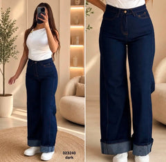 Pantalon large ourlet avec ligne a cote 023240