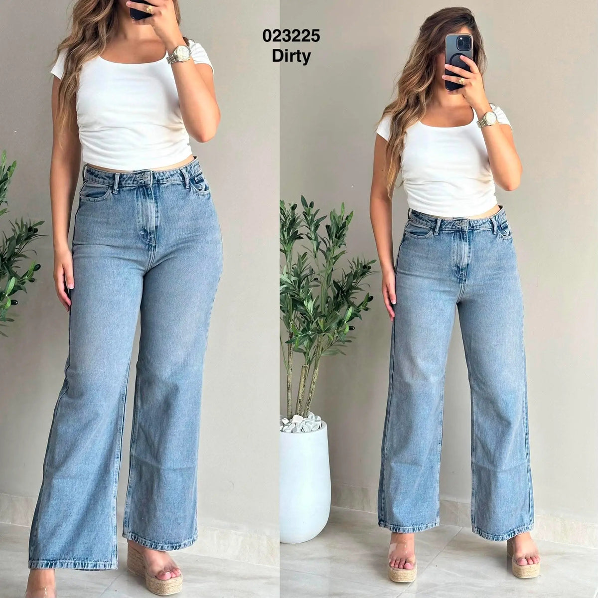 Pantalon large simple 023225
