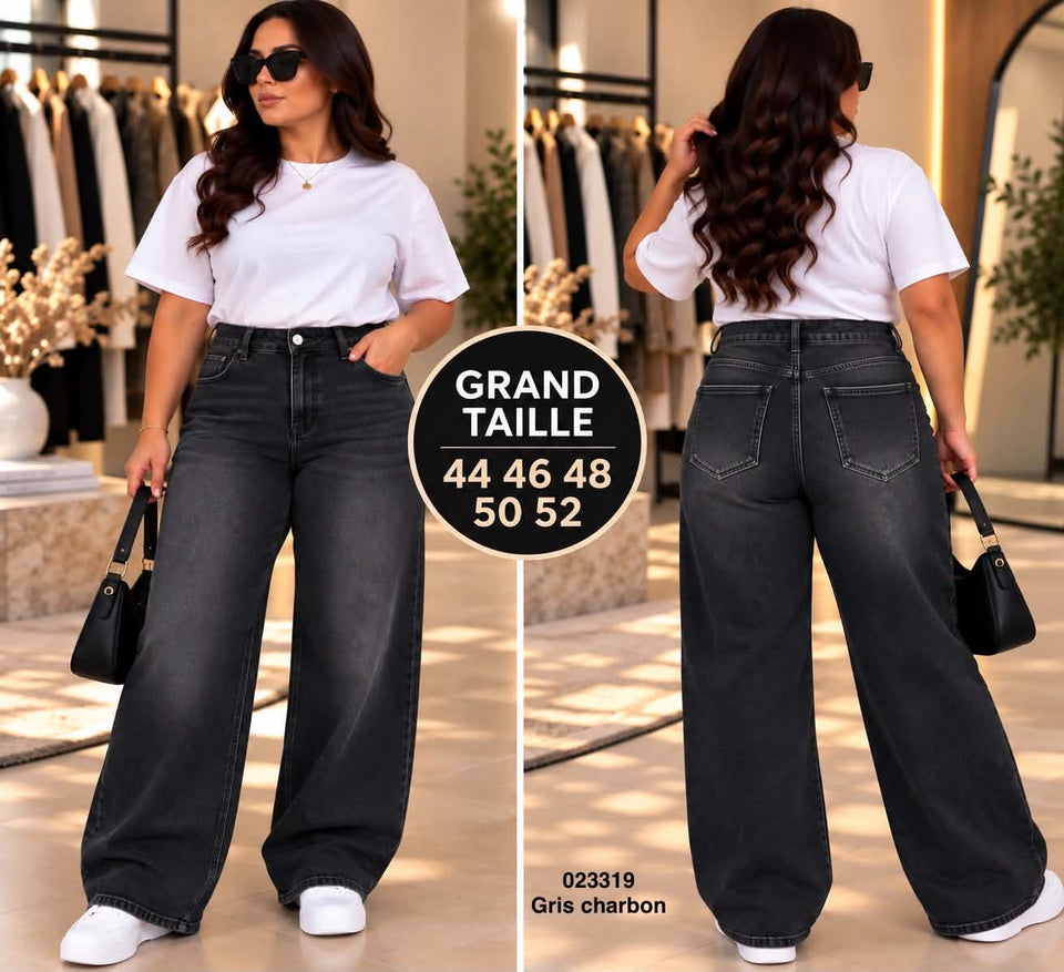 Jean large grande taille femme – 023319 — modèle porté