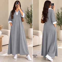 Robe long col chemise 023279