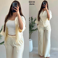 Ensemble 2 pièces chemise oversize + pantalon pour femme Sympatico Tunisie – vue 6